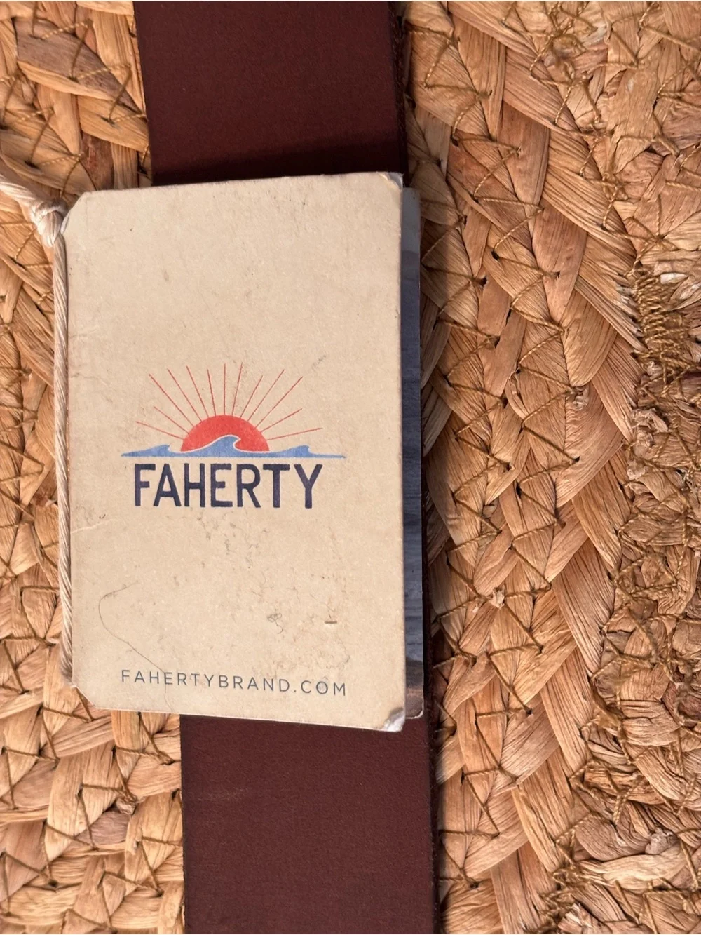 Faherty Leather Belt Men - Saddle Brown Size 42